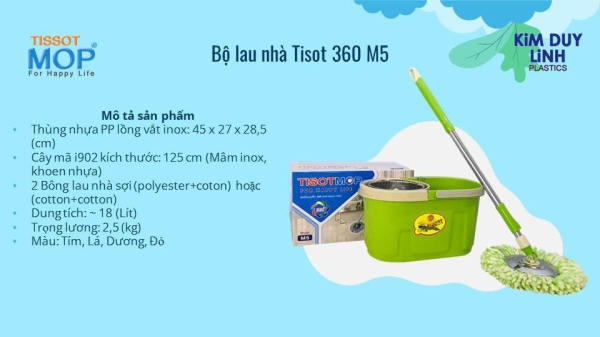 Bộ lau nhà xoay 360 dộ - Cây Lau Nhà Kim Duy Linh - Công Ty TNHH SX TM Kim Duy Linh